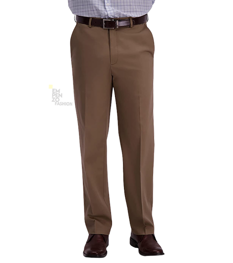 Men's Premium Classic Fit Expandable Waist Flat Front Pant