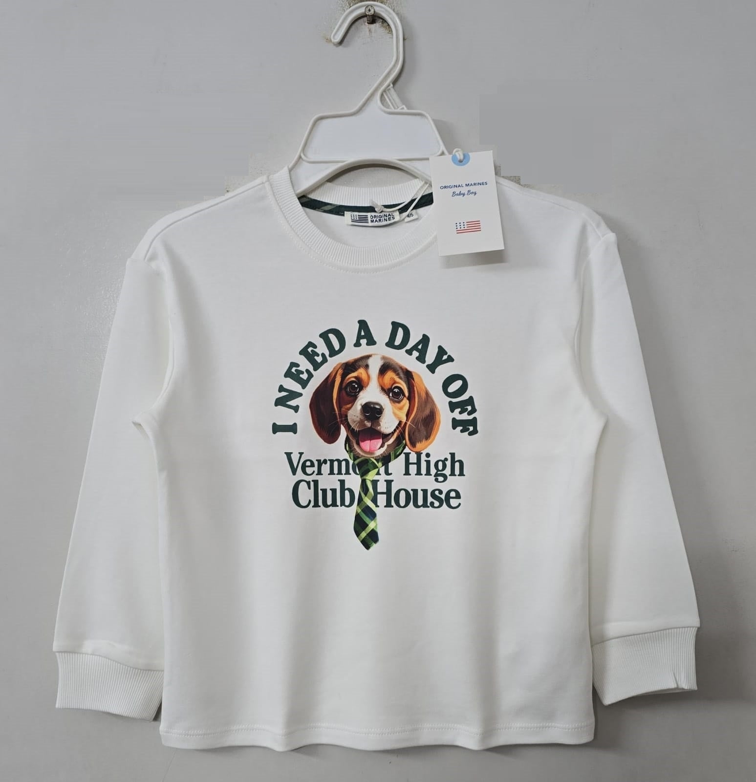 Boys' Printed Round Neck Sweatshirt stock lot CH/K-34197 - white