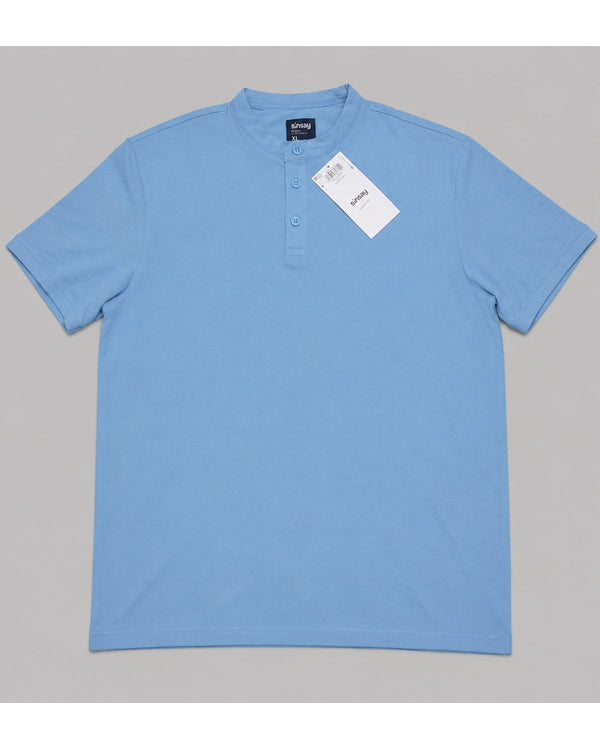 Men's Band Collar Short Sleeve Polo Shirt stock lot CH/M-33083