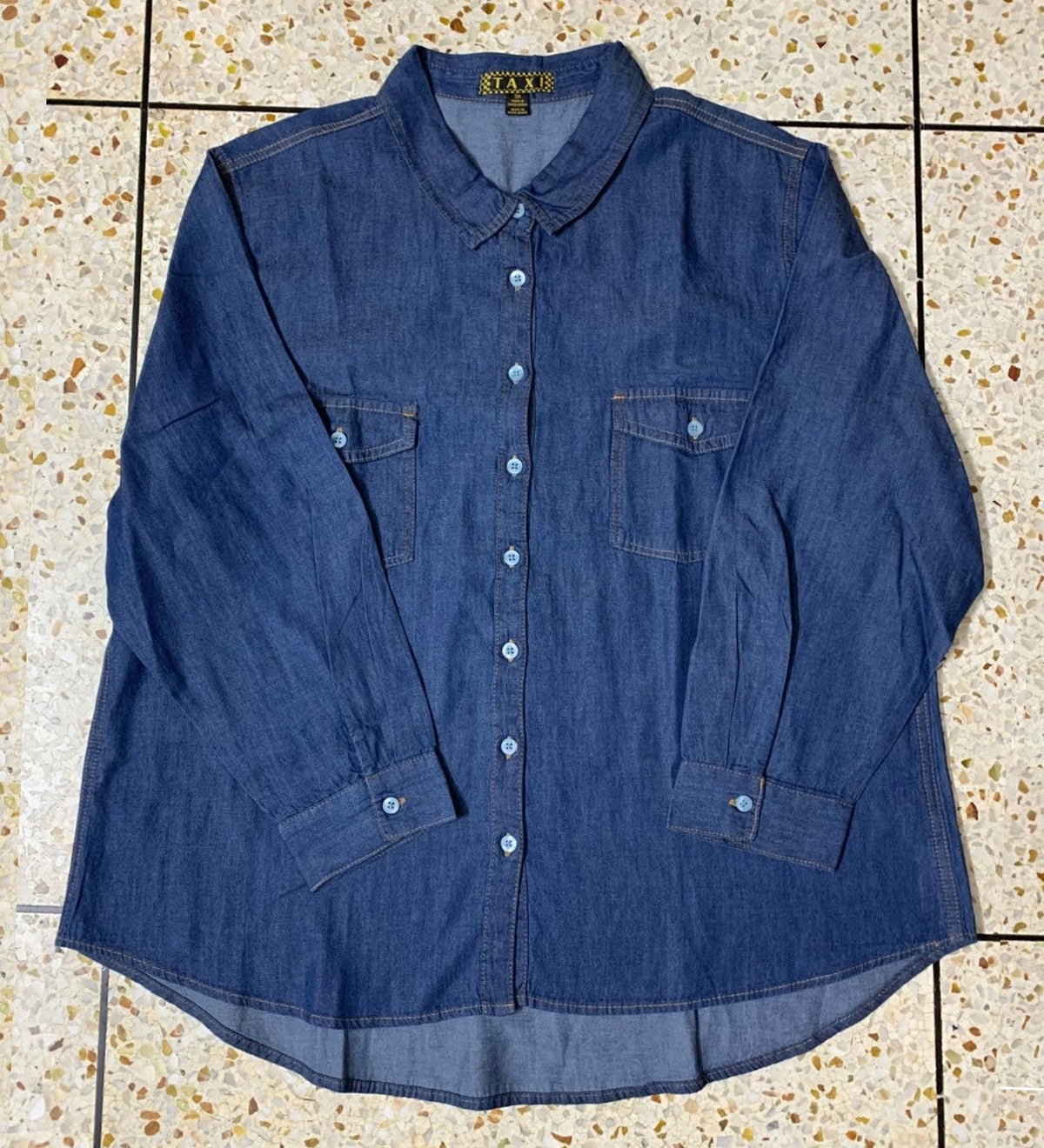 Women's Denim Long Sleeve Shirt stock lot CH/W-34045