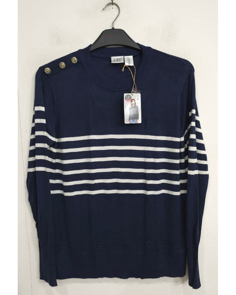 Women's Long Sleeve Sweater stock lot CH/W-34074 - navy stripe