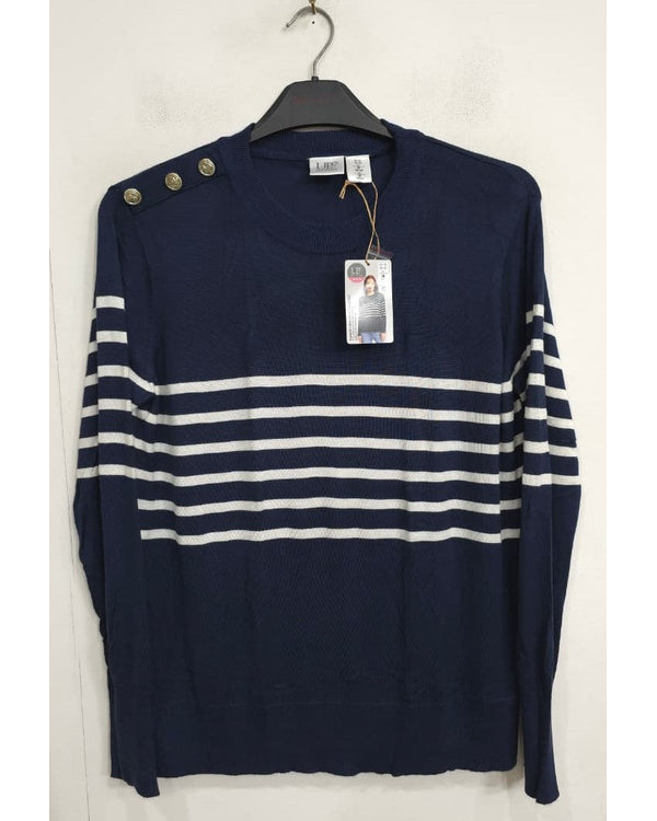 Women's Long Sleeve Sweater stock lot CH/W-34074 - navy stripe