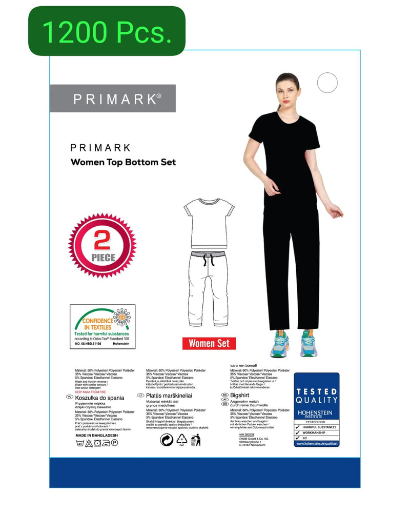 Women's Short Sleeve T-Shirt & Pyjama Set stock lot CH/W-34112