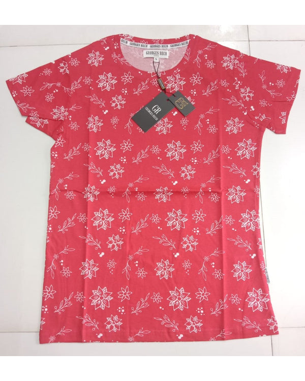 Women's All-Over Print Short Sleeve T-Shirt stock lot CH/W-34136