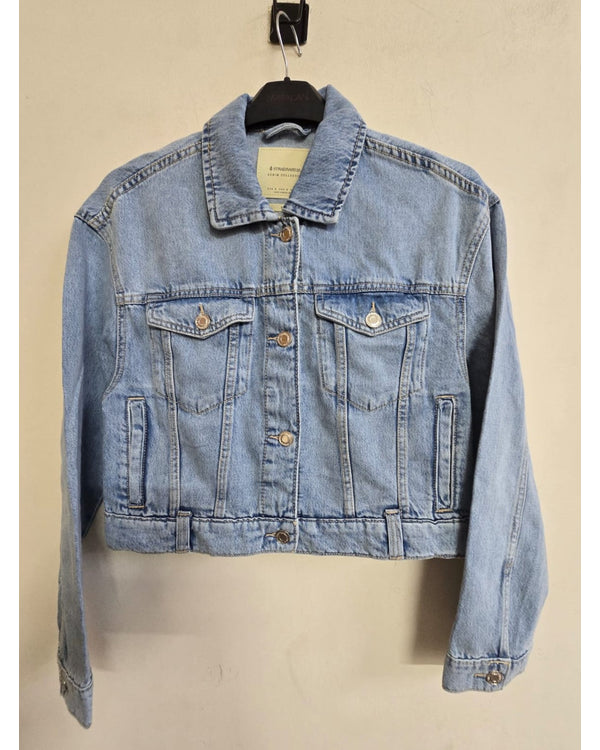 Women's Cropped Denim Jacket stock lot CH/W-34166 - front