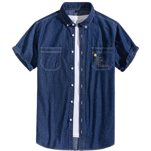 Men's Short Sleeve Classic Denim Shirt